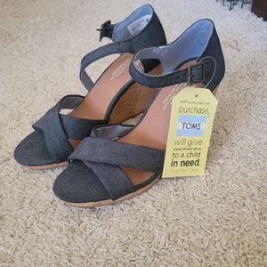 TOMS Denim Wedges